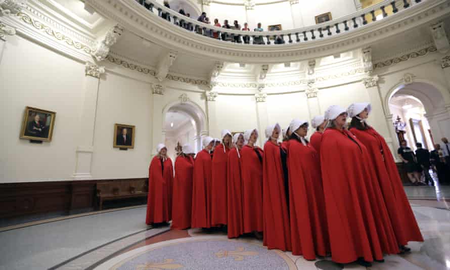 Activists dressed as characters from The Handmaid’s Tale in the Texas Capitol Rotunda in May 2017.
