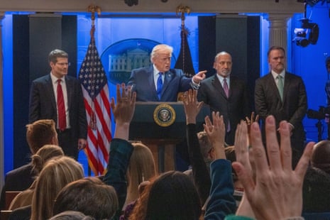 Donald Trump pointed at a reporter in the White House briefing room on Friday.