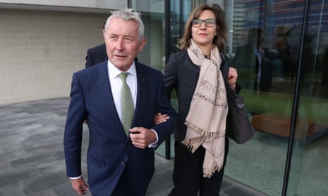 Bernard Collaery arriving at the ACT law courts at another pre-trial hearing in August 2019.