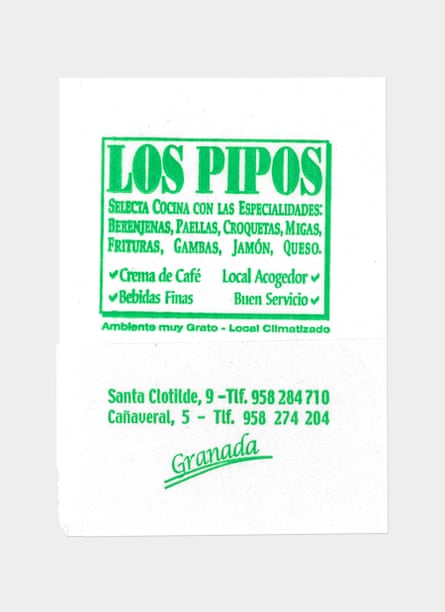 Napkin from Los Pipos bar, Granada