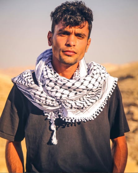 A man wearing a keffiyeh