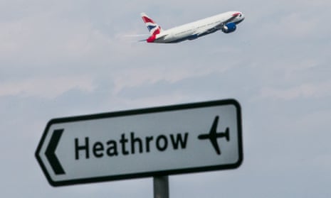 A British Airways plane taking off from Heathrow airport