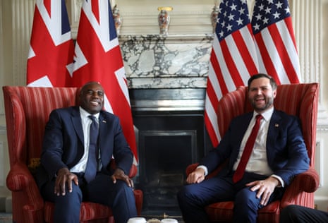 David Lammy (left) and JD Vance in Chevening.