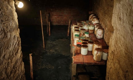 Water sits stagnant in the cellar of Ivan Kukuruza, 69, after it was flooded a year ago.