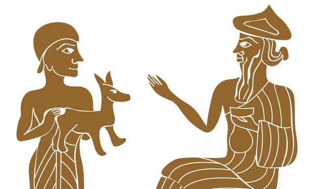 The Sumerian god Enlil receiving an animal gift.