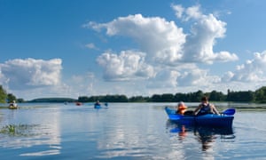 Canoeing at Biale lake.