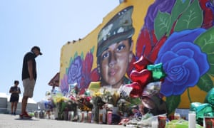 A mural of Vanessa Guillén painted on a wall on the south side of Fort Worth.