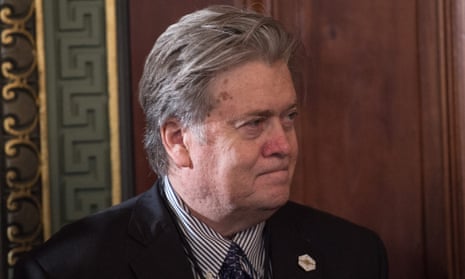 Steve Bannon attends the swearing in of Nikki Haley as US ambassador to the United Nations.