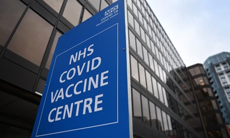 A Covid-19 vaccination centre in north-west London.