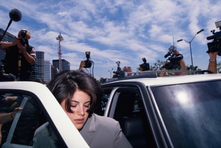lewinsky gets into car in 1990s photo