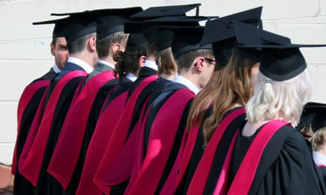 row of university graduates