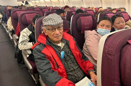 Charles Sobhraj on the plane from Kathmandu to France.