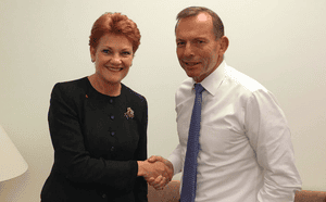 Pauline Hanson and Tony Abbott