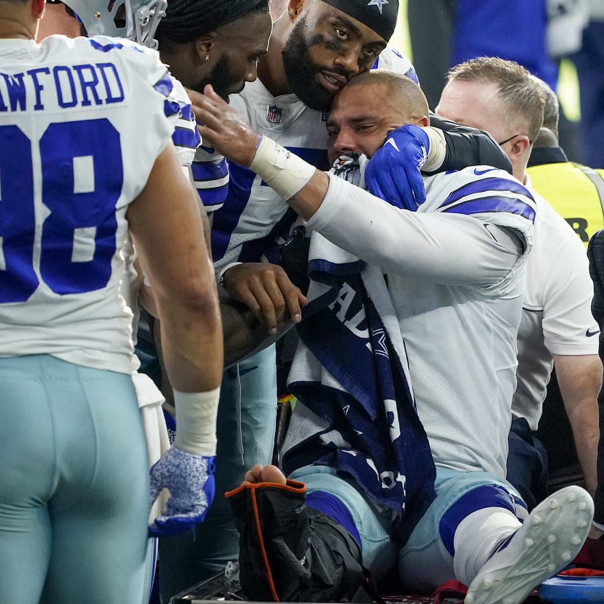 Dak Prescott S Tears After Devastating Injury Show The Nfl Can Be Brutal Dallas Cowboys The Guardian Dak Prescott S Tears After Devastating Injury Show The Nfl Can Be Brutal Dallas Cowboys The Guardian