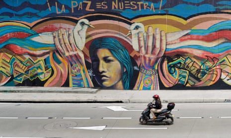 A mural that reads “Peace is ours” in Bogotá