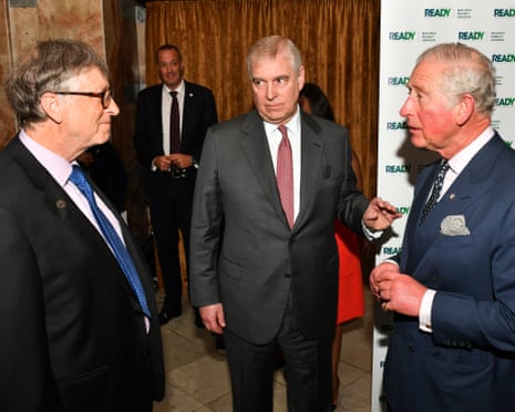Bill Gates, then prince Andrew and his brother Charles.