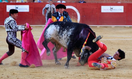 Spanish bullfighter Victor Barrio, 29, is gored in Teruel.