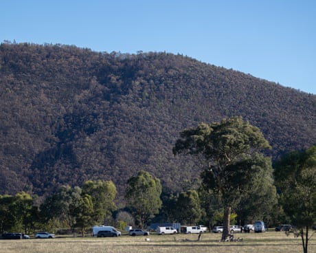 Police at the isolated Murray River Road property near Thologolong where Dezi Freeman was shot dead on Monday 30th March 2026. Victoria. Australia