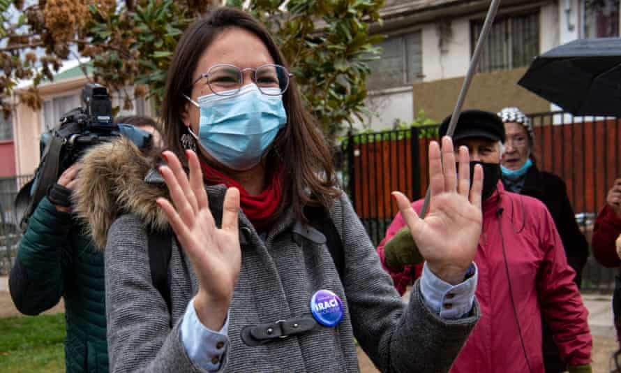 Iraci Hassler, Santiago’s mayor-elect of the Communist party, thanks supporters on 20 May