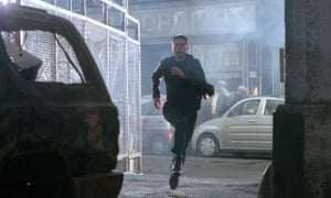 He runs alone ... Minority Report.