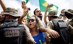 A pro-Bolsonaro demonstration in front of the Planalto Palace in Brasilia on Sunday