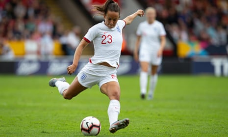 Lucy Staniforth in action for England in the friendly against Denmark last month.