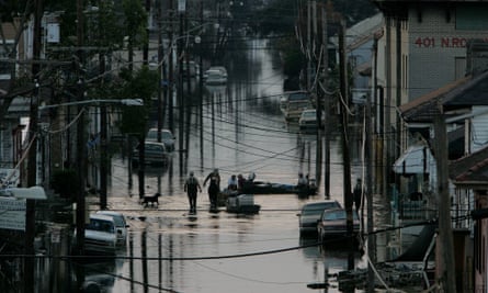 Flooding in New Orleans after Hurricane Katrina in September 2005.
