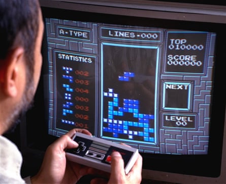 Soviet conspiracy? Tetris played on the Nintendo Entertainment System in 1990.