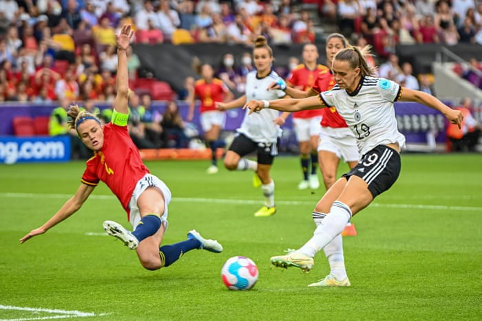 Germany v Spain: Women’s Euro 2022 Group B – live! | Women's Euro 2022 7 Germany’s Klara Buhl scores their first goal.