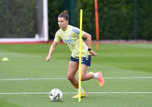 Steph Catley during an Arsenal training session in July.