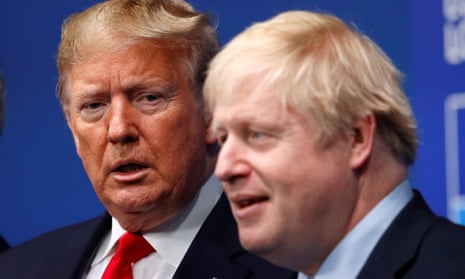 Boris Johnson and Donald Trump at the Nato leaders summit in Watford, UK, December 2019