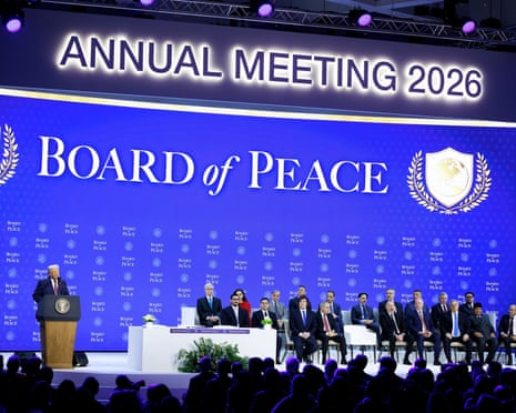 Donald Trump announces the formation of the Board of Peace in Davos, Switzerland, on 22 January 2026