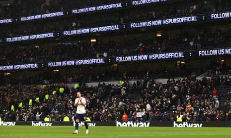Spurs fans at the end of yesterday’s home defeat to Wolves.