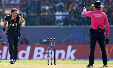 Boult successfully appeals for leg before wicket to dismiss Pat Cummins.