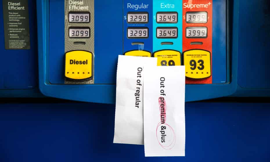 empty pumps at a petrol station in charlotte north carolina