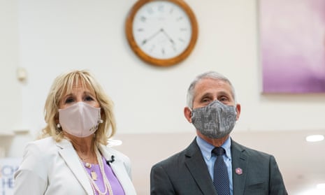 Fauci with Jill Biden in June. Fauci said: ‘We’re going to see, and I’ve said, almost two types of America.’