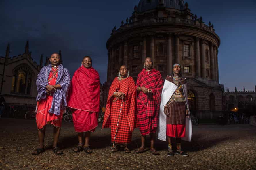 Exchange … the Maasai visitors take in Oxford’s sights.