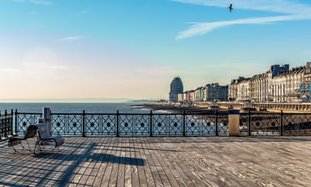 View of Hastings seafront from the pier