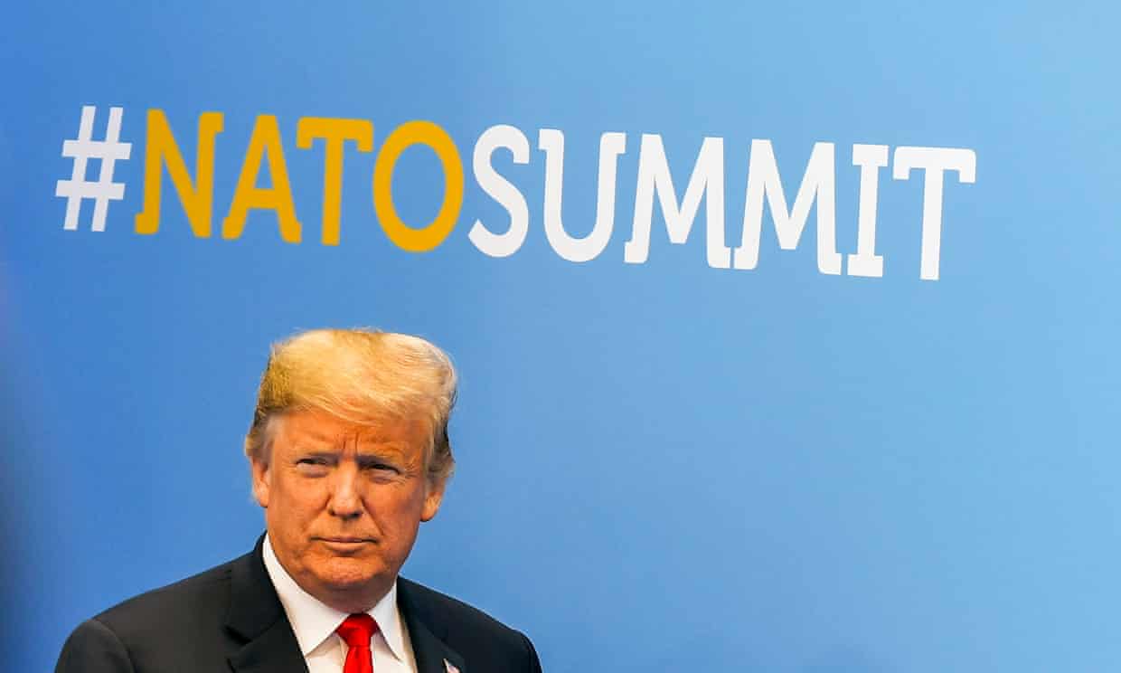 Donald Trump at a Nato summit in Brussels, Belgium, July 2018. Photograph: Christian Bruna/EPA