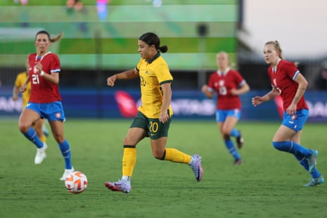 Sam Kerr on the attack in Gosford.