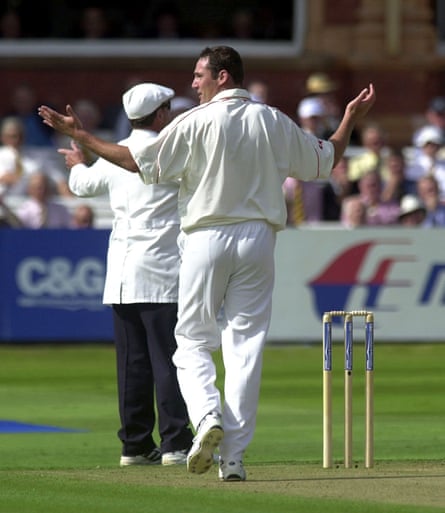Scott Boswell after bowling his sixth wide in the 2001 C&amp;G Trophy final against Somerset.