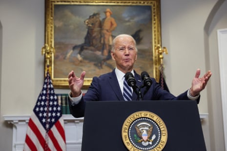 Joe Biden addresses reporters at the White House Friday about the death of Russian opposition leader Alexei Navalny.