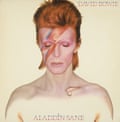 David Bowie album cover of Aladdin Sane, originally photographed by Brian Duffy.