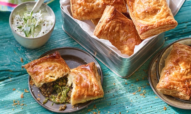 Joe Woodhouse’s curried lentil and spring green hand pies.
