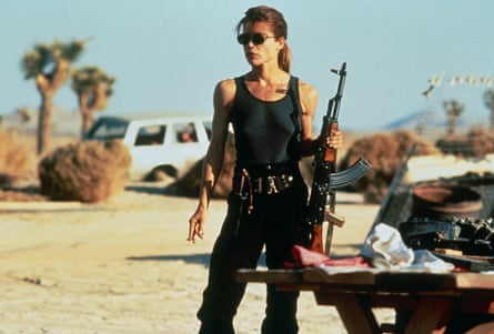 Linda Hamilton in Terminator 2 from 1991.