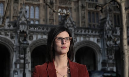 Libe Dem MP Layla Moran outside the Houses of Parliament.
