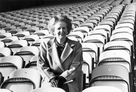 Margaret Thatcher at Bradford football club in 1987.