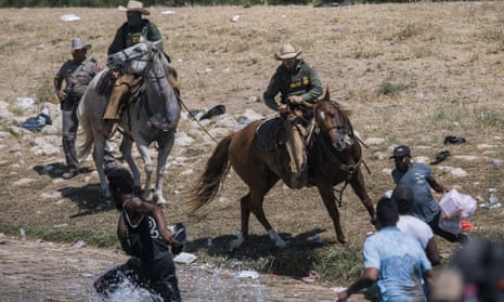 Border officers on horseback have chased down Haitian refugees