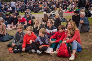 Mourners and onlookers gathered in Hyde Park to watch the Queen’s funeral.
