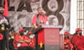 Angolan president João Lourenço attends an election rally in Luanda last month